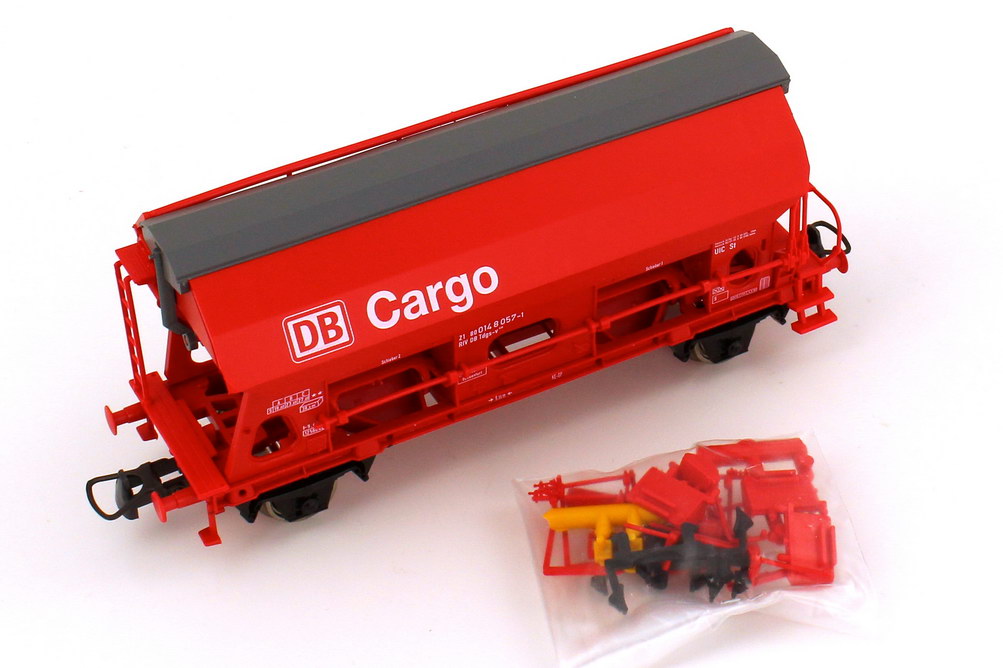 Foto 1:87 H0 Set 3x Talbot Schwenkdachwagen DB Cargo rot, Epoche V Roco 44188