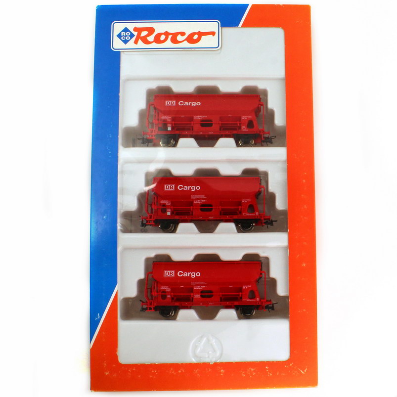 Foto 1:87 H0 Set 3x Talbot Schwenkdachwagen DB Cargo rot, Epoche V Roco 44188