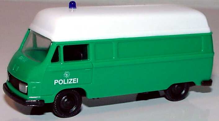 Foto 1:87 Hanomag F35 Kasten Hochdach Polizei grün, Dach weiß APS Collection
