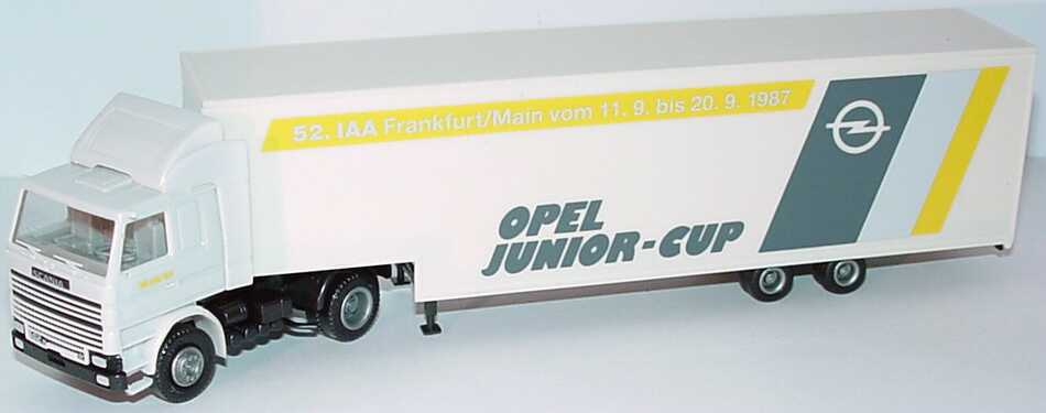 Foto 1:87 Herpa-Setpackung IAA 1997 Das Auto - mobile Vielfalt (Opel Corsa A + Scania R142 Fv RenntransportSzg Opel Junior-Cup) herpa