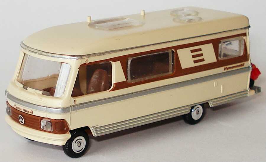 Foto 1:87 Hymer Hymermobil 660 beige/braun mit Motorroller rot Rietze 30071