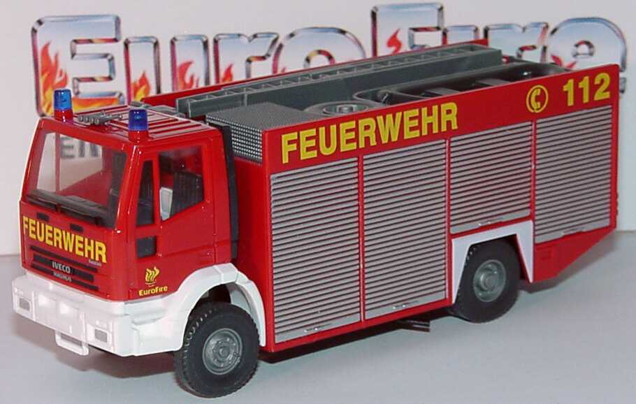 Foto 1:87 Iveco EuroFire RW2 Feuerwehr, gelbe Schrift Werbemodell Wiking 2655