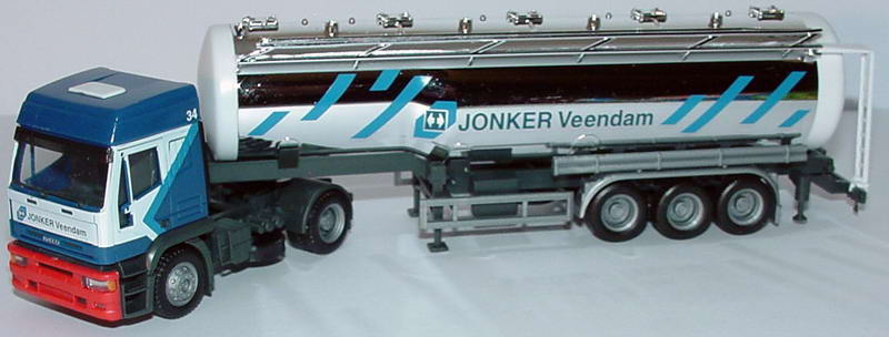 Foto 1:87 Iveco EuroTech Hochdach 60m³-ChromSiloSzg 2/3 Jonker Veendam herpa 144506