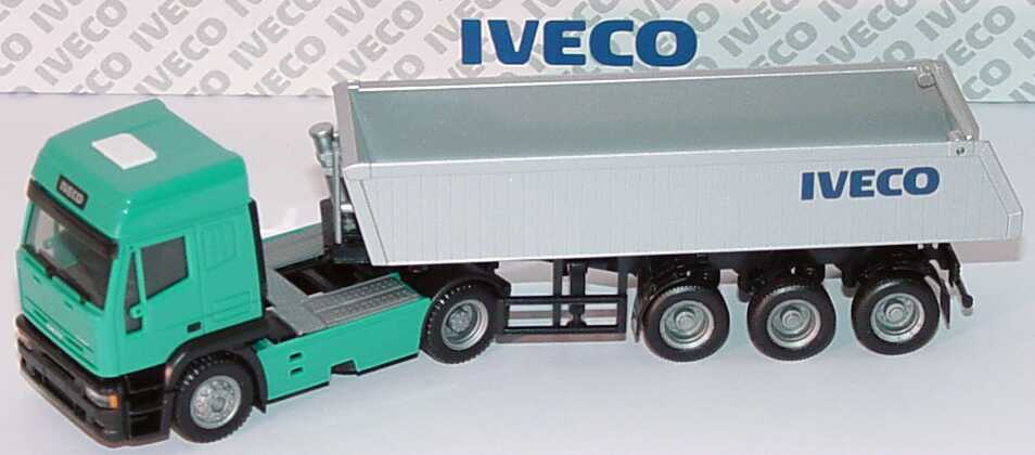 Foto 1:87 Iveco EuroTech Hochdach Cv KippSzg 2/3 türkisgrün/silber Werbemodell herpa 2623