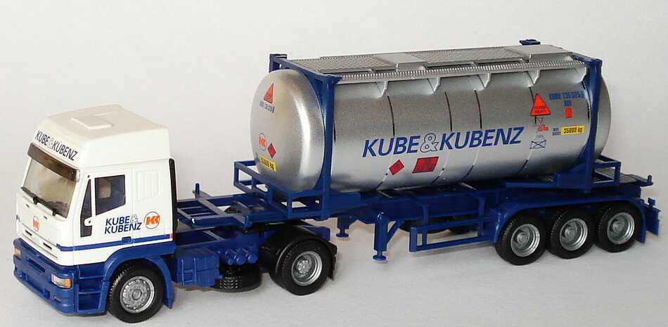 Foto 1:87 Iveco EuroTech Hochdach 30ft. Tankcontainer-Szg 2/3 Kube & Kubenz herpa 147347
