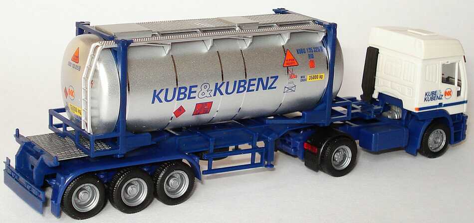Foto 1:87 Iveco EuroTech Hochdach 30ft. Tankcontainer-Szg 2/3 Kube & Kubenz herpa 147347
