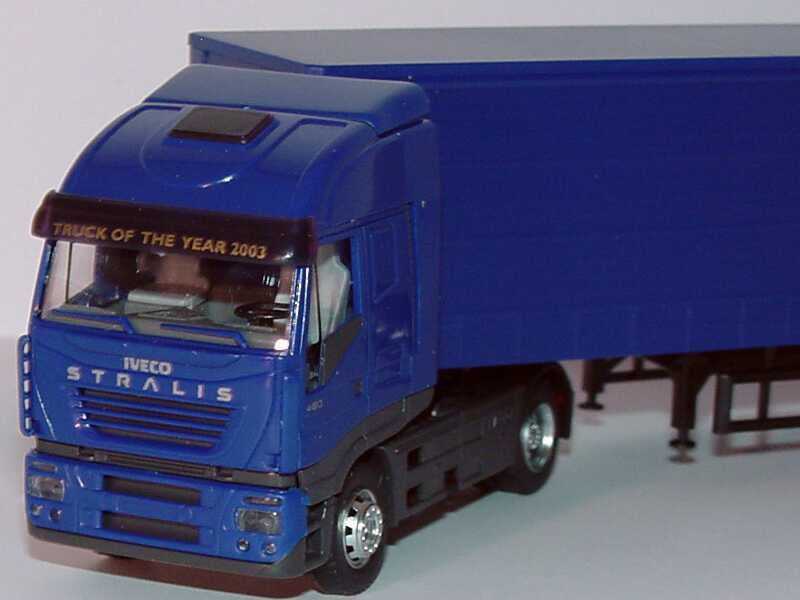 Foto 1:87 Iveco Stralis AS Fv Cv GpSzg 2/3 blau Truck of the year 2003 Werbemodell Rietze 2737