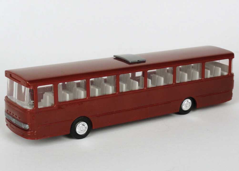 Foto 1:87 Kässbohrer-Setra S 140 ES Bahnbus weinrot, hellgraue Sitze I.M.U. 09001