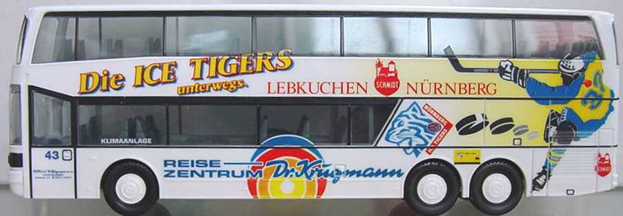 Foto 1:87 Kässbohrer-Setra S 228 DT Dr. Krugmann, Ice Tigers herpa