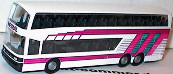 Foto 1:87 Kässbohrer-Setra S 228 DT Imperial (2. Version weiß/pink/blau) herpa 5300