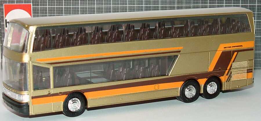 Foto 1:87 Kässbohrer-Setra S 228 DT Imperial gold-met. mit Dekor herpa 830461