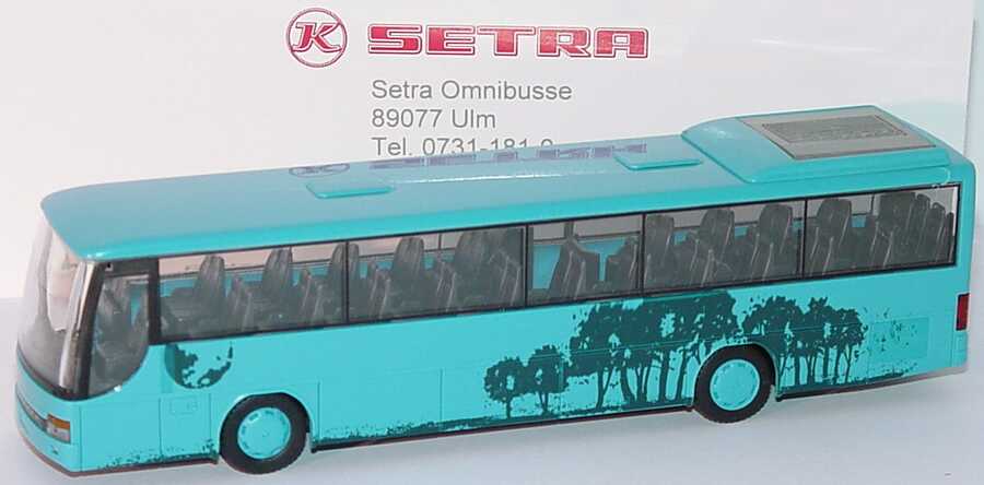 Foto 1:87 Kässbohrer-Setra S 315 GT mintgrün Design Bäume Werbemodell Rietze 1538