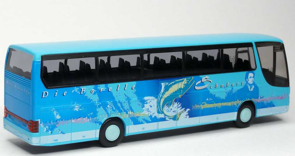 Foto 1:87 Kässbohrer-Setra S 315 HDH Schubert, Die Forelle, Radkappen hellblau Rietze