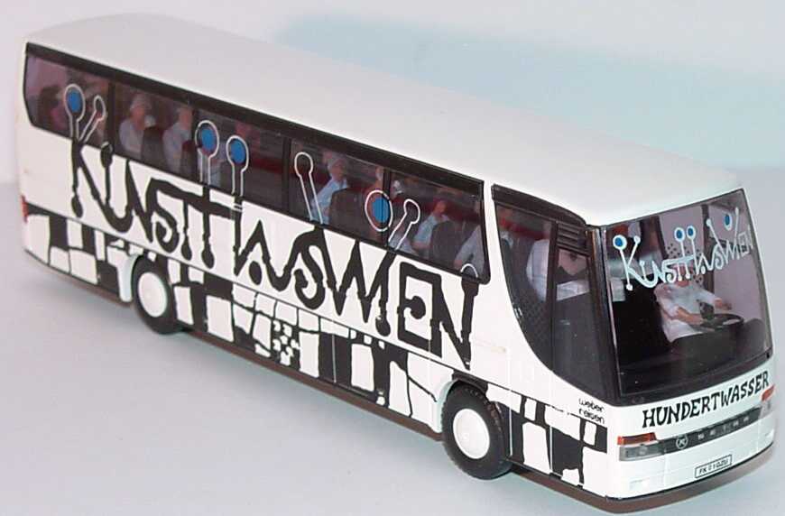 Foto 1:87 Kässbohrer-Setra S 315 HDH Weber Reisen, Kunsthaus Wien - Hundertwasser (mit 26 Preiser-Figuren) Preiser 33217