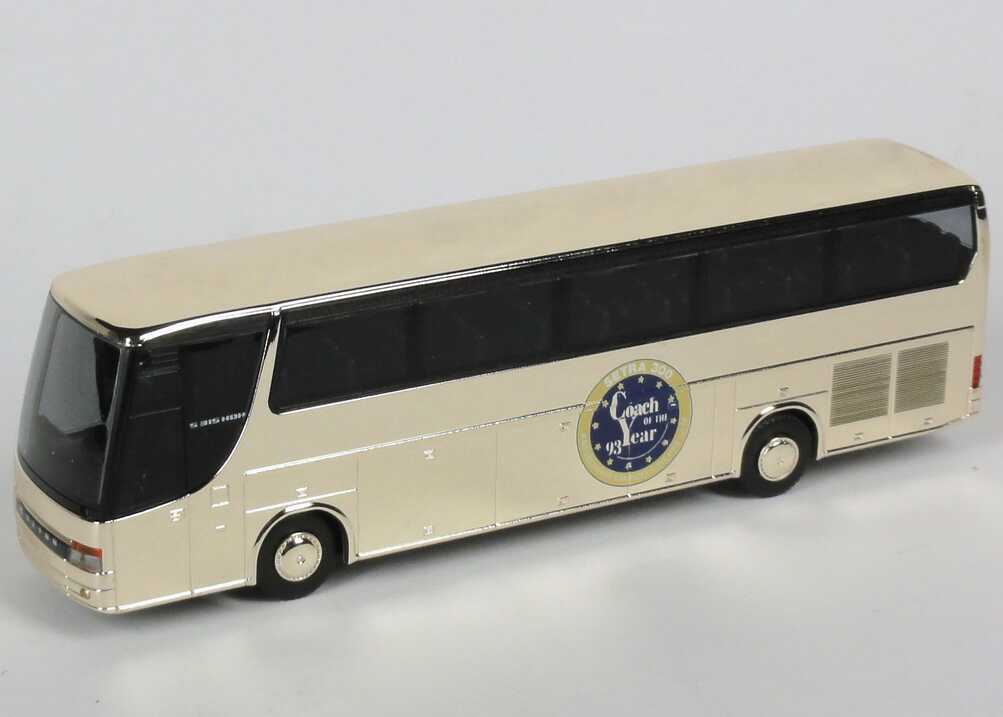 Foto 1:87 Kässbohrer-Setra S 315 HDH gold Coach of the Year 93 Werbemodell Rietze
