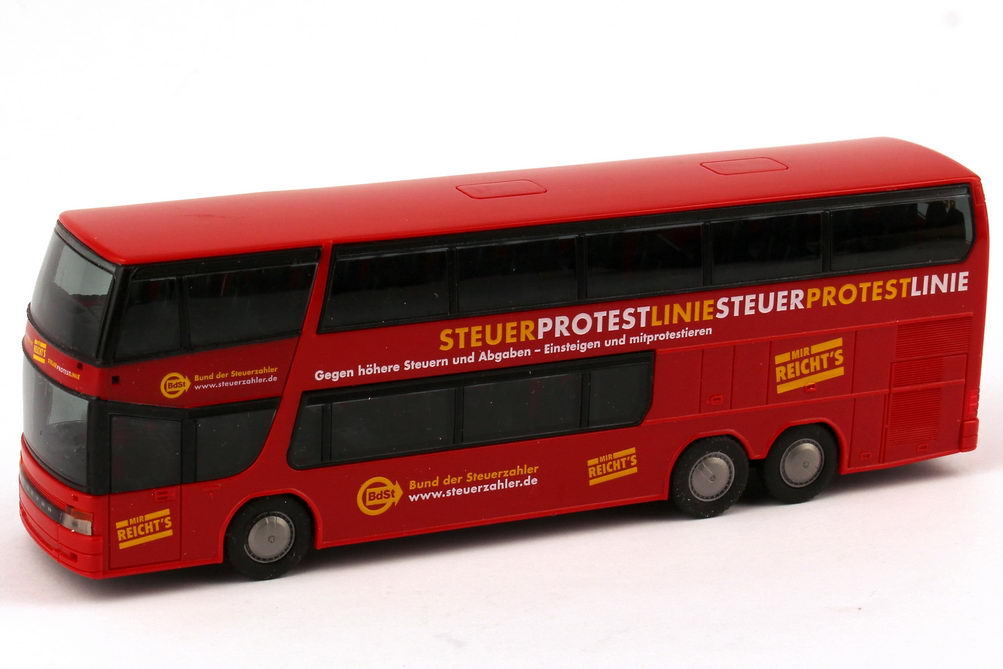 Foto 1:87 Kässbohrer-Setra S 328 DT BdSt Bund der Steuerzahler, Steuerprotestlinie Rietze 60278