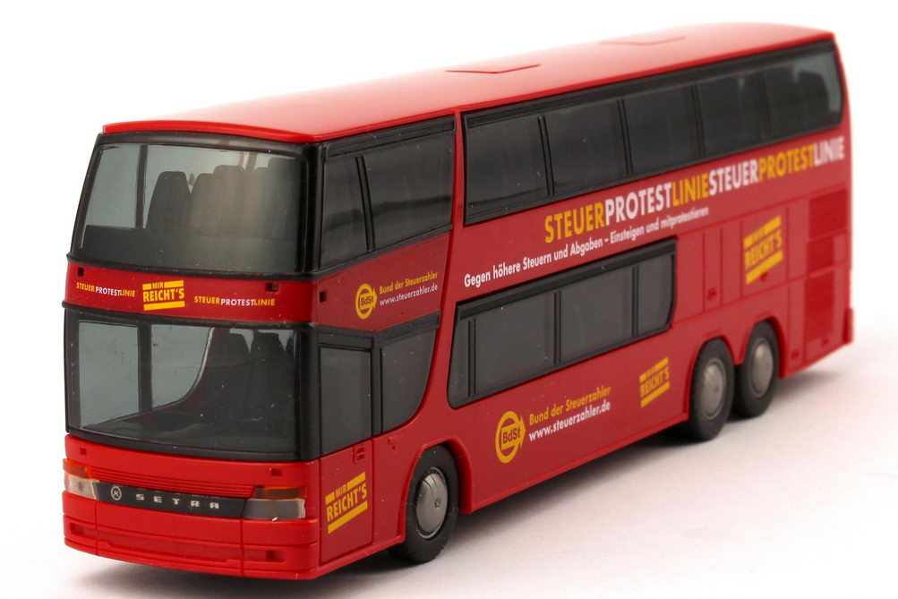 Foto 1:87 Kässbohrer-Setra S 328 DT BdSt Bund der Steuerzahler, Steuerprotestlinie Rietze 60278
