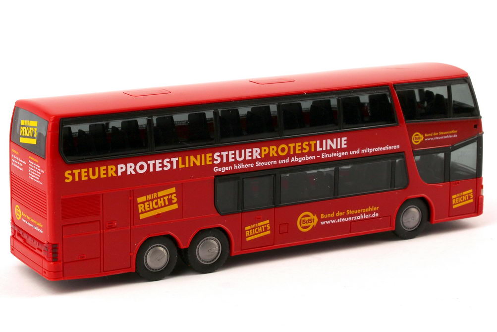 Foto 1:87 Kässbohrer-Setra S 328 DT BdSt Bund der Steuerzahler, Steuerprotestlinie Rietze 60278