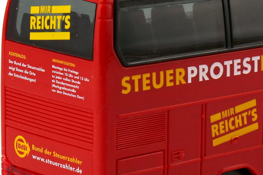 Foto 1:87 Kässbohrer-Setra S 328 DT BdSt Bund der Steuerzahler, Steuerprotestlinie Rietze 60278