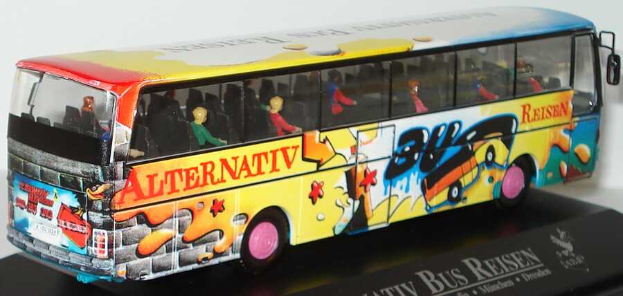 Foto 1:87 Kässbohrer Setra S 215 HD Alternativ Bus Reisen Design Grafitti (Bus Edition 1994) herpa 174640
