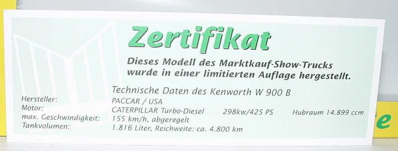 Foto 1:87 Kenworth W900B JuKoSzg 3/2 Showtruck Marktkauf - DauerTiefpreise herpa