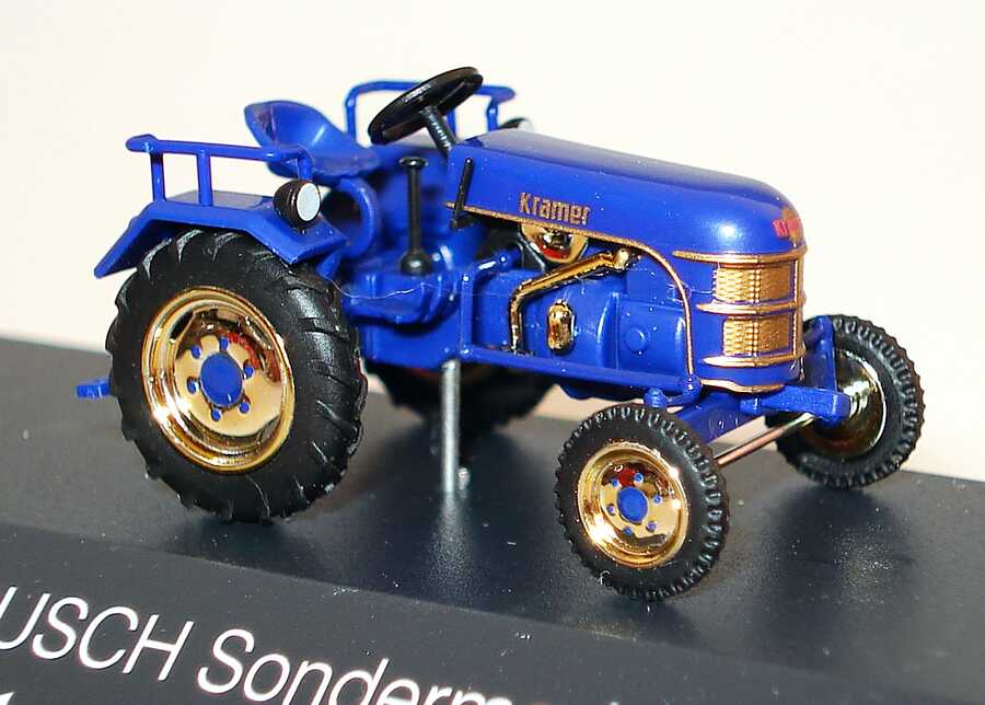 Foto 1:87 Kramer KL 11 Traktor blau/gold Busch Sondermodell Spielwarenmesse 2008, 50 Jahre Busch-Modelle Busch
