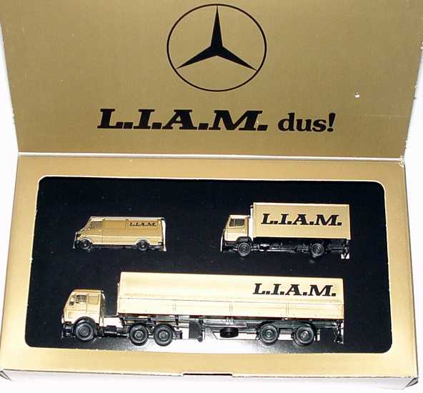 Foto 1:87 L.I.A.M. dus! Set-Packung (207D Kasten + 814 Ko + PP Szg 2/3 goldmet.) herpa
