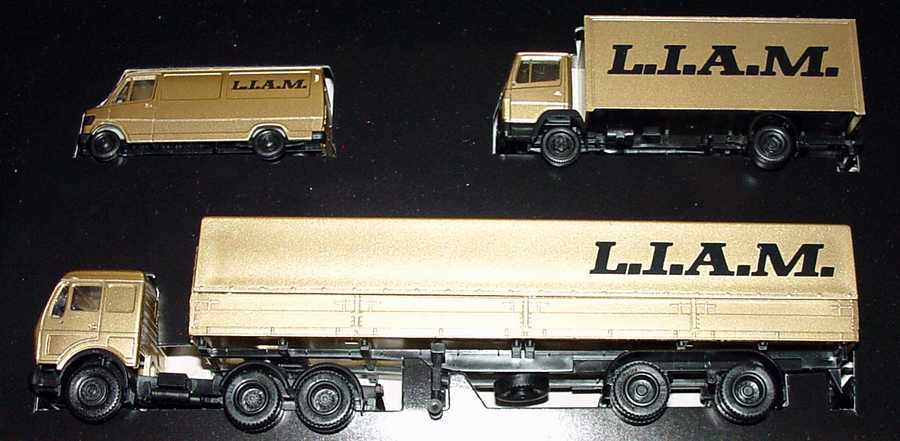 Foto 1:87 L.I.A.M. dus! Set-Packung (207D Kasten + 814 Ko + PP Szg 2/3 goldmet.) herpa
