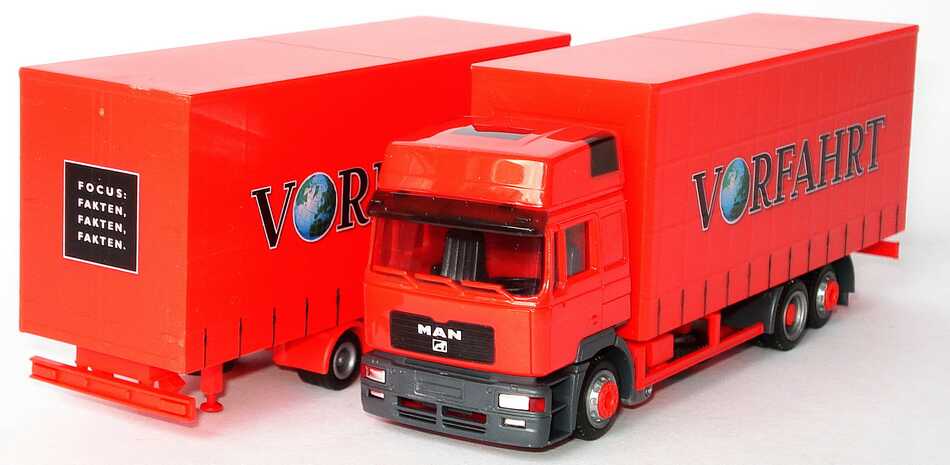 Foto 1:87 MAN F2000 Evo Hochdach JuTanGPHgz 2/2 Focus - Vorfahrt für Fakten herpa