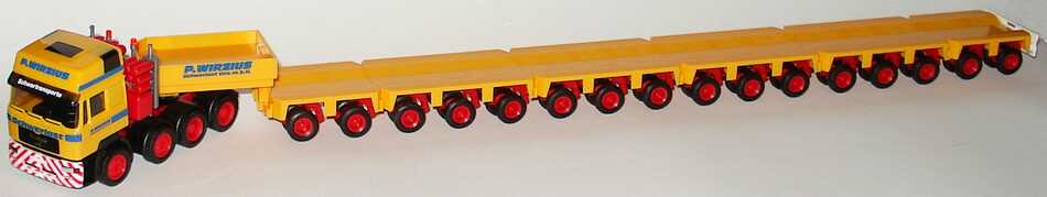 Foto 1:87 MAN F2000 Evo Hochdach TiefladeSzg 4/16 P. Wirzius herpa 147286
