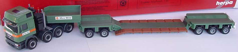 Foto 1:87 MAN F2000 Evo Hochdach TiefladeSzg 4/5 Max Wild herpa 147460