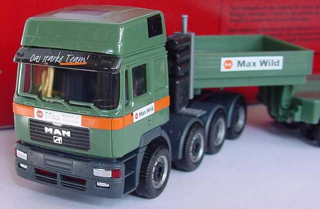 Foto 1:87 MAN F2000 Evo Hochdach TiefladeSzg 4/5 Max Wild herpa 147460