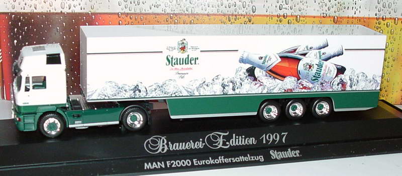 Foto 1:87 MAN F2000 Hochdach Cv KoSzg Cv 2/3 Stauder Premium Pils (Brauerei-Edition 1997) herpa 186001