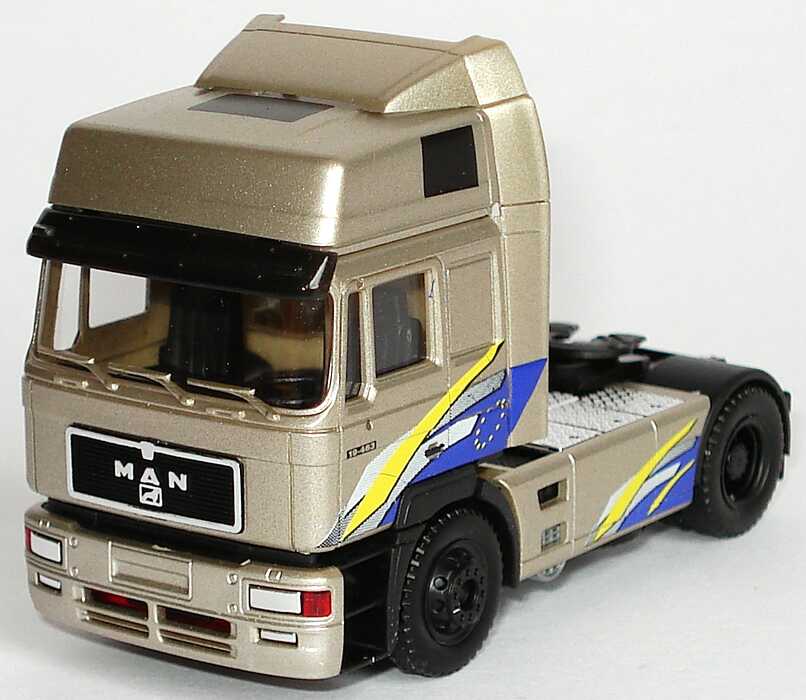 Foto 1:87 MAN F2000 Hochdach Fv Cv 2a Szgm rauchsilber-met. Werbemodell herpa 09.38069.0068