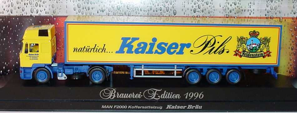Foto 1:87 MAN F2000 Hochdach KoSzg 2/3 natürlich...  Kaiser Pils (Brauerei-Edition 1996) herpa 184656