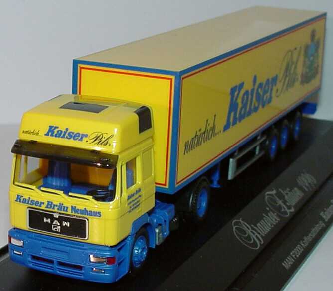 Foto 1:87 MAN F2000 Hochdach KoSzg 2/3 natürlich...  Kaiser Pils (Brauerei-Edition 1996) herpa 184656