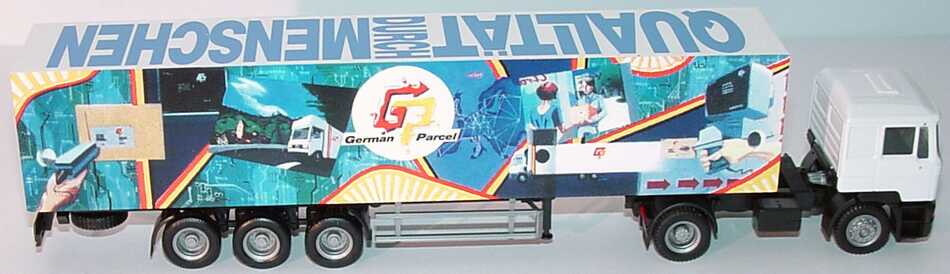 Foto 1:87 MAN F2000 KoSzg 2/3 German Parcel - Qualität durch Menschen herpa