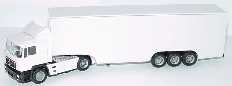 Foto 1:87 MAN F90 Fv Cv KoSzg Cv 2/3 grauweiß herpa