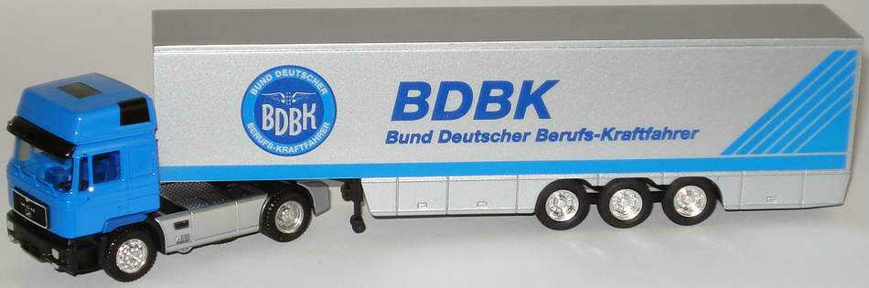 Foto 1:87 MAN F90 Hochdach Cv KoSzg Cv 2/3 BDBK, Bund Deutscher Berufs-Kraftfahrer herpa