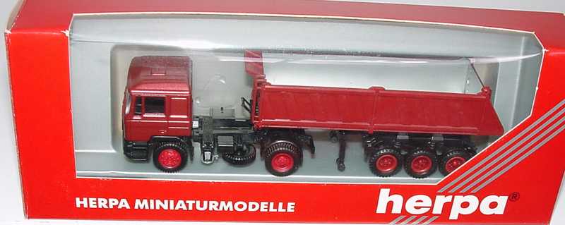 Foto 1:87 MAN F90 KippSzg 2/3 rotmet./dunkelrot herpa