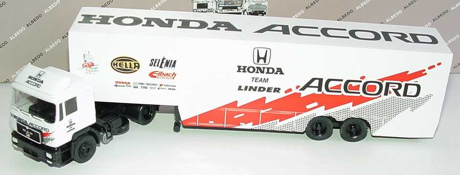 Foto 1:87 MAN F90 KoSzg Cv 2/2 STW-Cup Renntransporter Honda Team Linder Albedo 600018