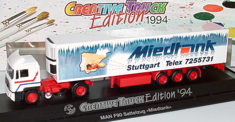 Foto 1:87 MAN F90 KükoSzg 2/3 Miedtank Stuttgart (Creative Truck Edition 1994) herpa 174015