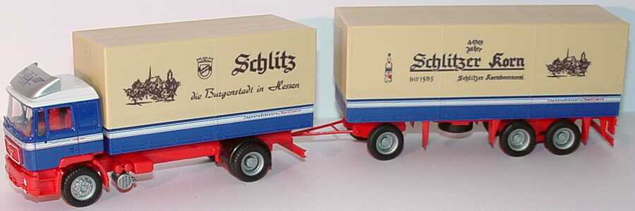 Foto 1:87 MAN F90 PPHgz 2/3 Spedition Jellen, Schlitzer Kornbrennerei herpa 182287