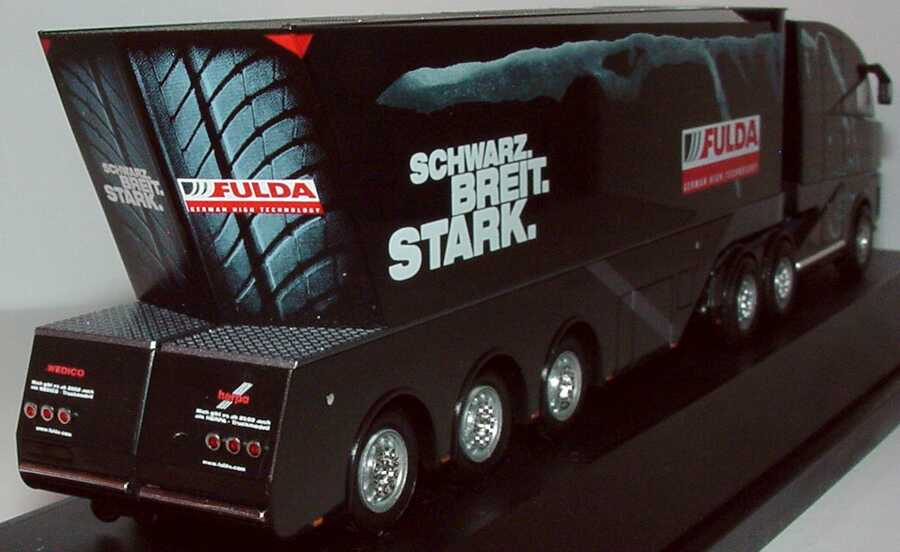 Foto 1:87 MAN Fulda-Truck Showbühnen-Szg 3/3 Schwarz. Breit. Stark., Hightech Emotions herpa 120319