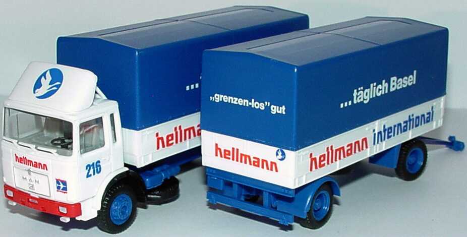 Foto 1:87 MAN (K) PPSzg 2/2 Hellmann International, ...täglich London, ...täglich Mailand herpa