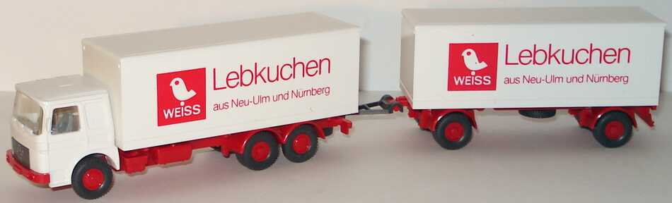 Foto 1:87 MAN KoHgz 3/2 Weiss Lebkuchen aus Neu-Ulm und Nürnberg Wiking 471