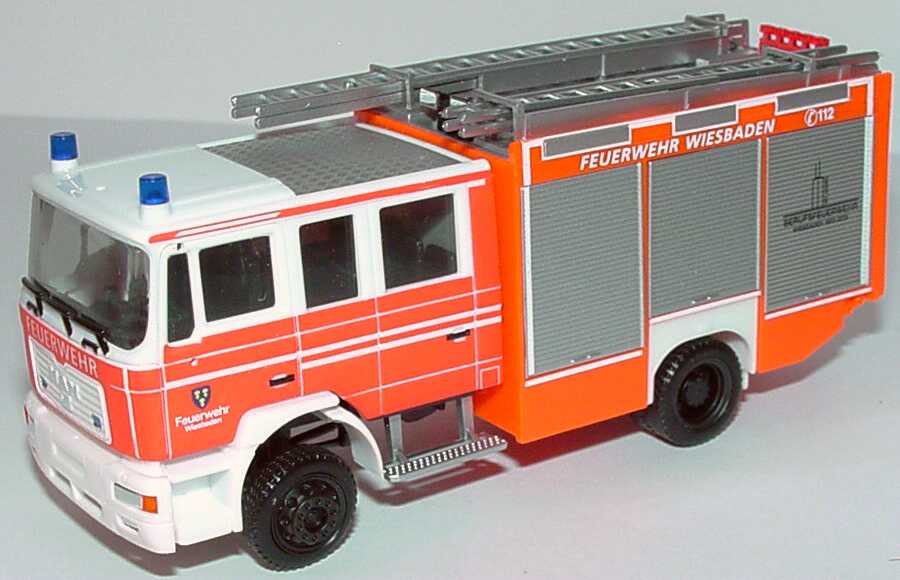 Foto 1:87 MAN M2000 Evo LF 20/16 Berufsfeuerwehr Wiesbaden tagesleuchtrot herpa 046534