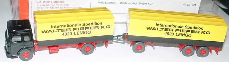 Foto 1:87 MAN PPHgz 2/3 Walter Pieper KG, Internationale Spedition, 4920 Lemgo Wiking 421