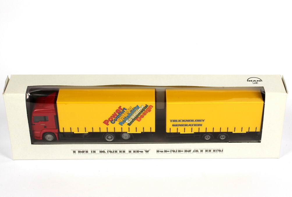 Foto 1:87 MAN TG-A LX (TG 460 A) JuGPTanHgz 3/2 Trucknology Generation Design IAA 2000 Werbemodell herpa 09.38069-0192