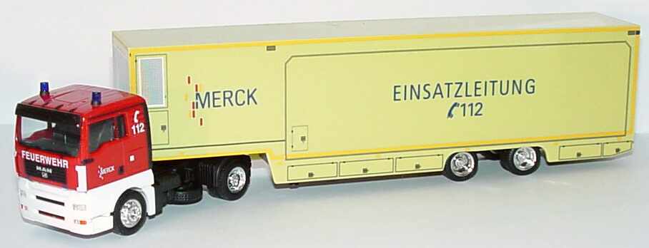 Foto 1:87 MAN TG-A XL KoSzg Cv 2/2 Feuerwehr Merck, Einsatzleitung herpa